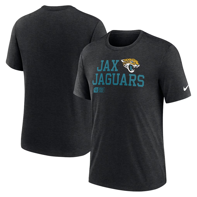 Men's Black Jacksonville Jaguars Overlap Lockup Tri-Blend T-Shirt